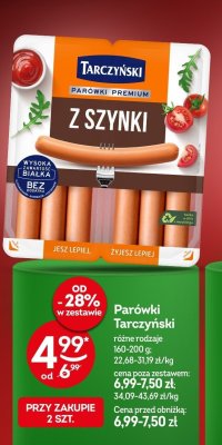 Parówki Tarczyński różne rodzaje promocja w Żabka