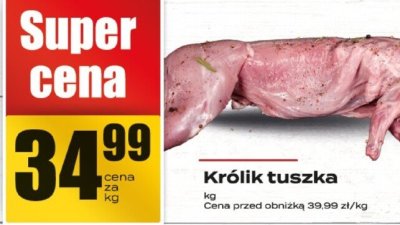 Królik tuszka promocja w Supeco