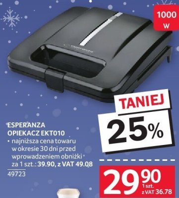 Opiekacz Esperanza EK1010 1000W promocja w Selgros