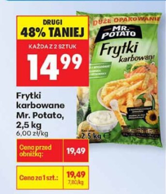Frytki karbowane 2,5 kg promocja w Biedronka