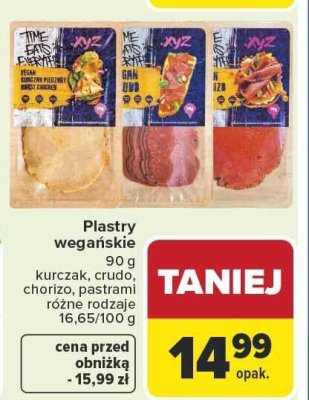 Plastry wegańskie kurczak XYZ 90g promocja w Carrefour Market