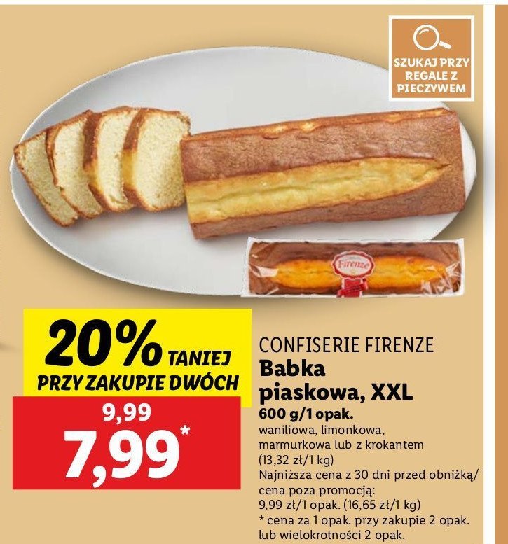 Babka piaskowa waniliowa Confiserie firenze promocja