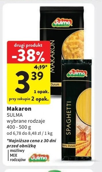 Makaron 艣widerki du偶e Sulma promocja