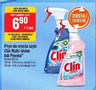 Płyn do mycia szyb Clin Multi-shine lub Peonia promocja w POLOmarket