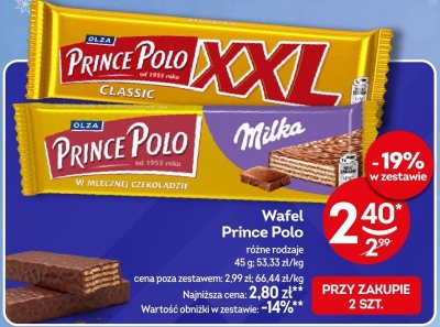 Wafel Prince Polo różne rodzaje promocja w Żabka