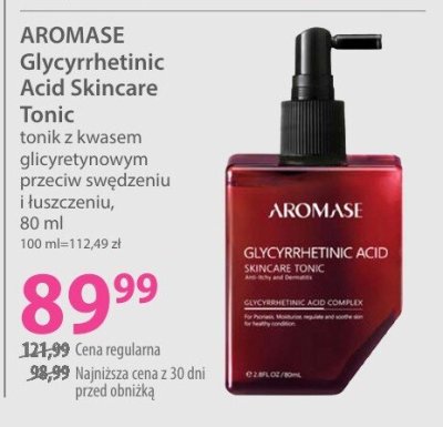 Tonik AROMASE Glycyrrhetinic Acid Skincare Tonic z kwasem glicyretynowym przeciw świądzeniu i łuszczeniu promocja w Hebe