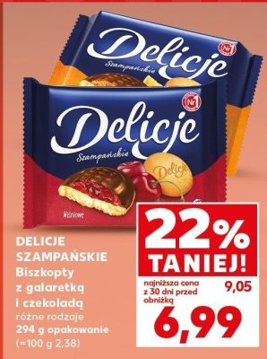 Biszkopt Delicje szampańskie z galaretką i czekoladą różne rodzaje 294 g promocja w Kaufland