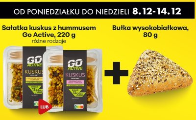 Sałatka kuskus z hummusem Go Active różne rodzaje promocja w Biedronka