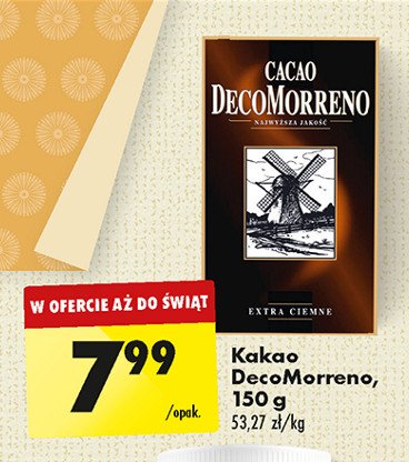 Kakao o obniżonej zawartości tłuszczu Decomorreno promocja