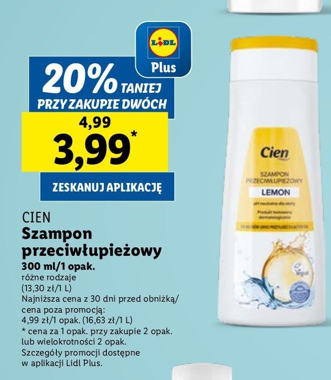 Szampon przeciwłupieżowy cytrynowy Cien promocja