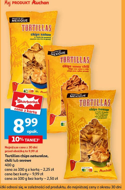 Tortilla chips chili Auchan promocja