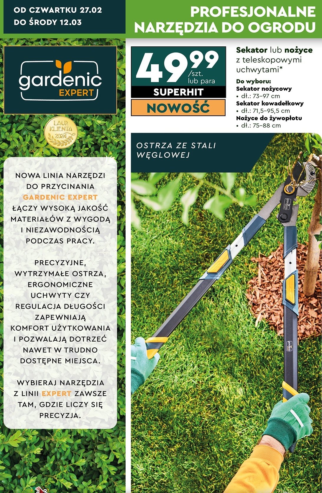 Sekator nożycowy Gardenic promocja w Biedronka