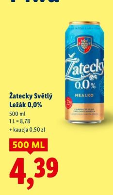 Piwo Żatecky Světlý Ležák 0,0% promocja w Lidl