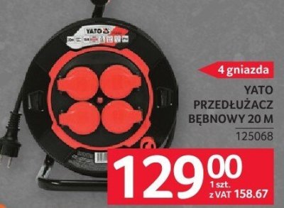 Przedłużacz bębnowy Yato 20 m 4 gniazda promocja w Selgros