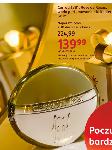 Woda toaletowa CERRUTI 1881 promocja w Rossmann