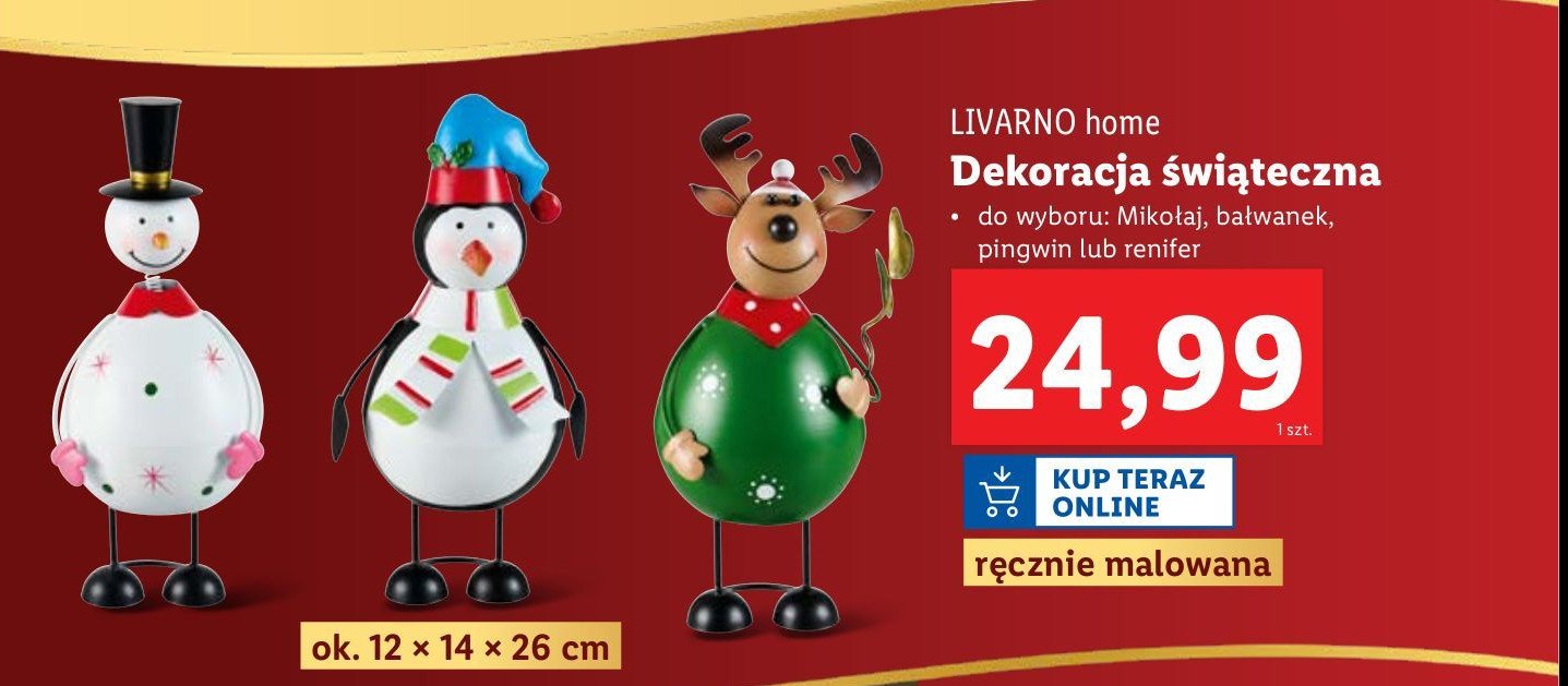 Dekoracja świąteczna renifer LIVARNO HOME promocja