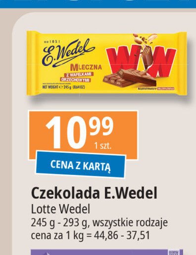 Czekolada E. wedel ww promocja