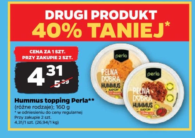 Hummus paprykowy Perla promocja w Netto
