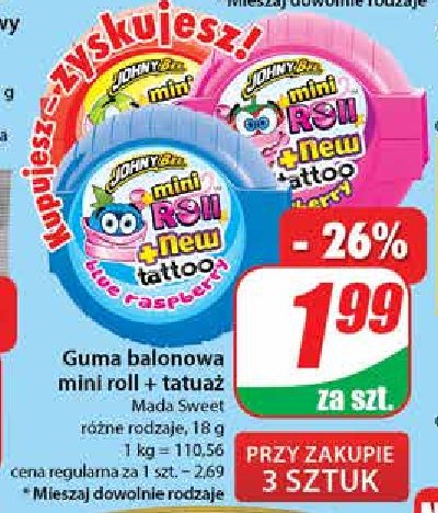Guma w rolce arbuzowa Johny bee promocja