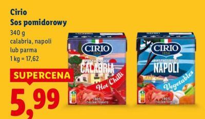 Sos pomidorowy Cirio calabria, napoli lub parma promocja w Lidl