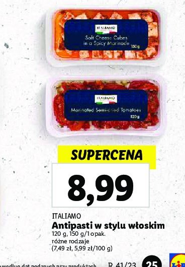 Antipasti włoskie kostki sera Italiamo promocja