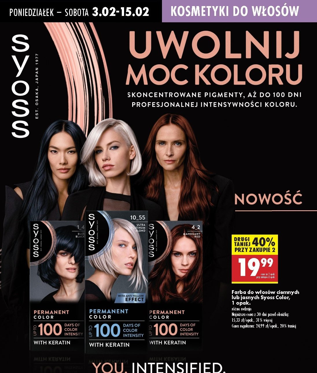 Farba do włosów 10-55 Syoss color promocja w Biedronka