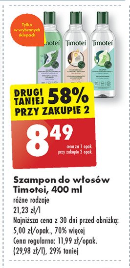 Szampon strenght & shine Timotei promocja