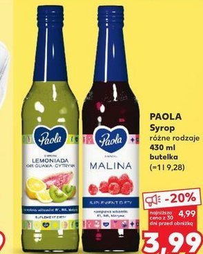 Syrop cytryna guava kiwi Paola lemoniada promocja