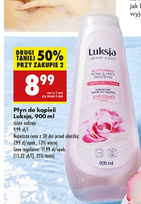 P艂yn do k膮pieli rose & milk protein Luksja creamy & soft promocja
