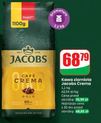 Kawa ziarnista Crema 1 kg promocja w Dino