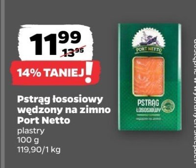Pstrąg łososiowy wędzony na zimno promocja w Netto