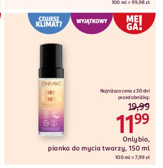 Pianka do mycia twarzy kombucha Only bio Onlybio promocja