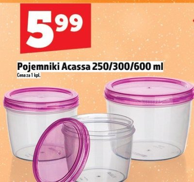 Pojemniki Acassa 250/300/600 ml promocja w TOPAZ
