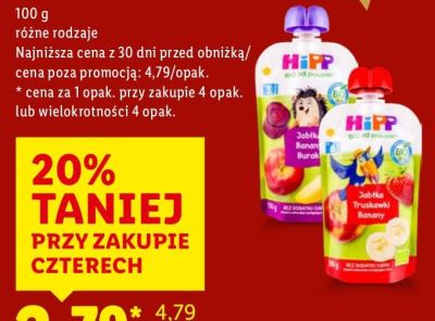 Mus owocowy HiPP BIO promocja w Lidl