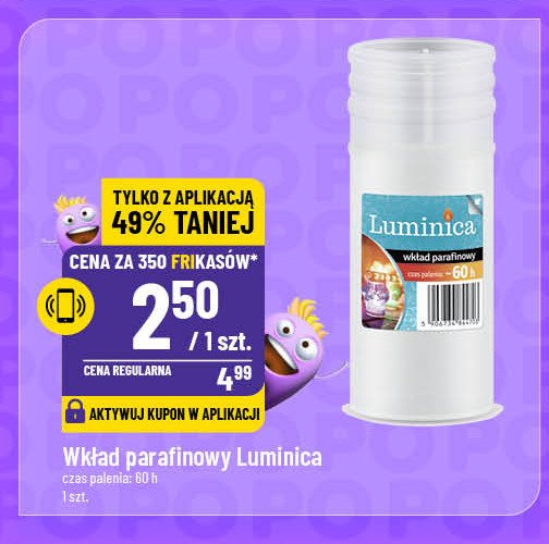 Wkład parafinowy 60 h Luminica promocja