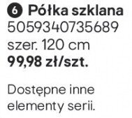 Półka szklana Elland złota 120 cm promocja w Castorama