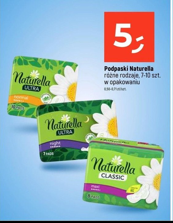 Podpaski normal Naturella ultra promocja w Dealz