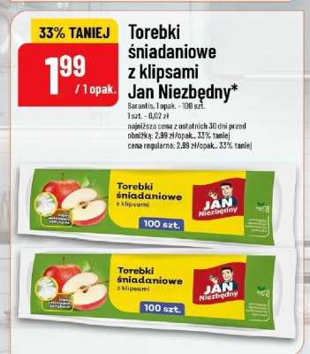Torebki śniadaniowe z klipsami Jan Niezbędny promocja w POLOmarket
