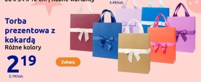 Torba prezentowa z kokardą różne kolory promocja w Action