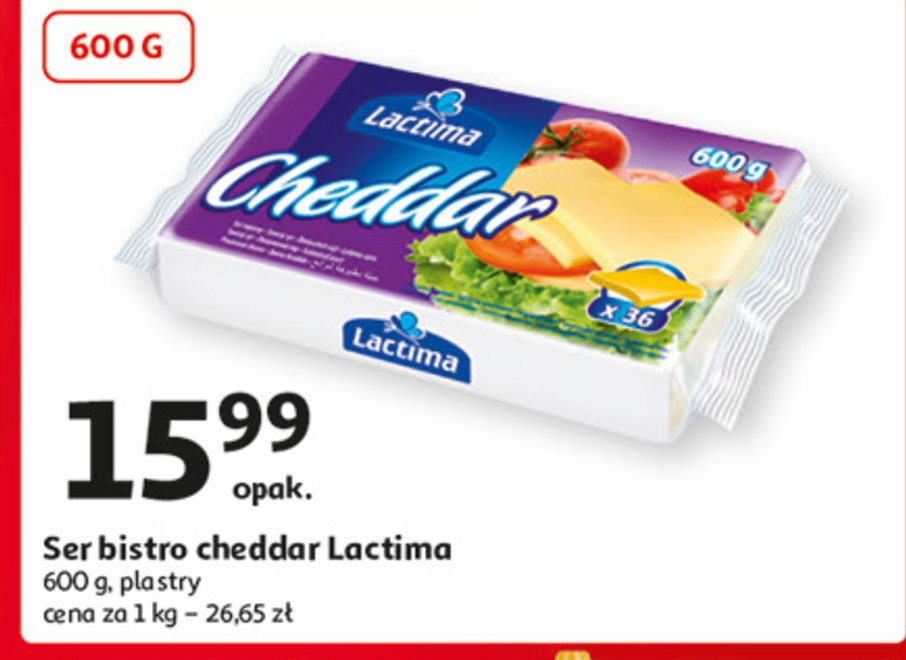 Ser cheddar - plastry Lactima promocja w Auchan