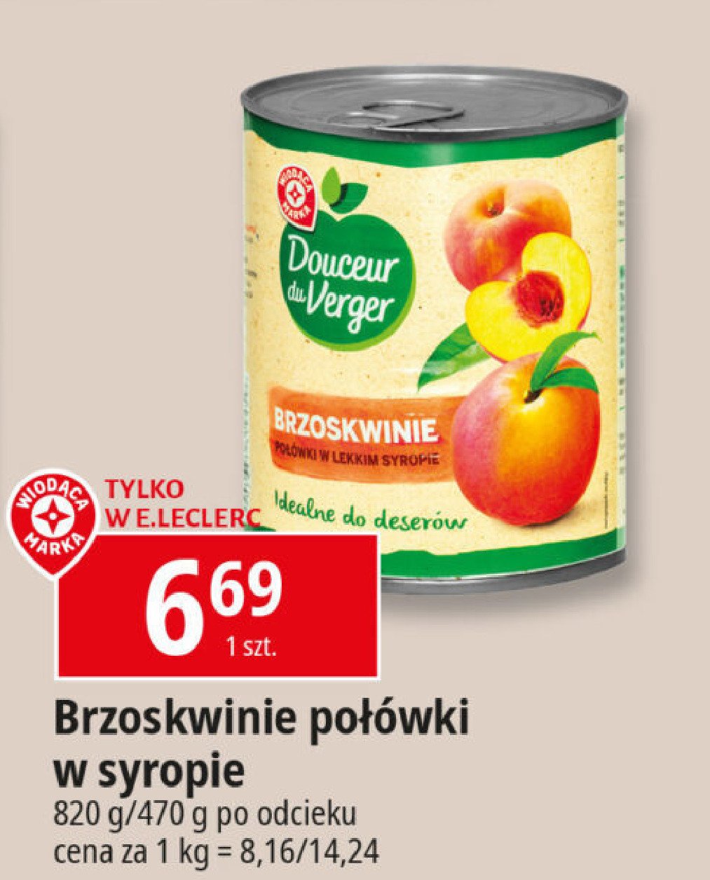 Brzoskwinie w syropie połówki Wiodąca marka douceur du verger promocja