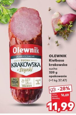 Kie艂basa krakowska sucha staropolska Olewnik promocja w Kaufland