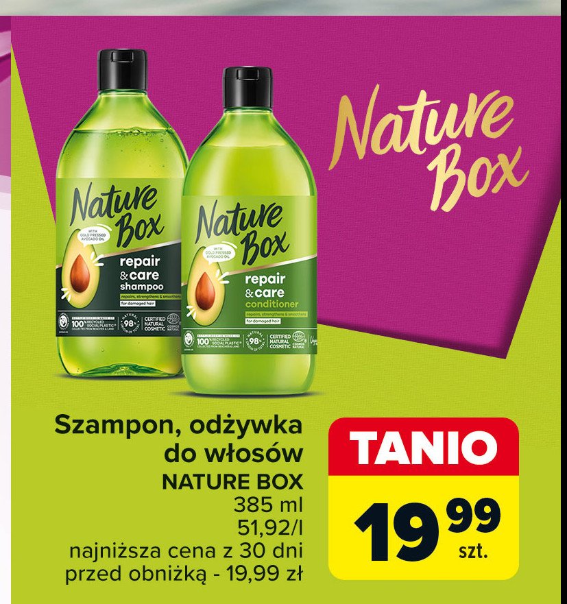 Odżywka do włosów awokado Nature box promocja w Carrefour