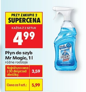 Płyn do szyb Mr Magic, różne rodzaje promocja w Biedronka