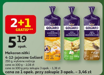 Makaron nitki 4-12-jajeczne Goliard promocja w Auchan
