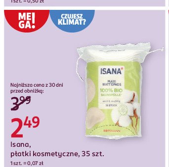 Płatki kosmetyczne Isana promocja w Rossmann