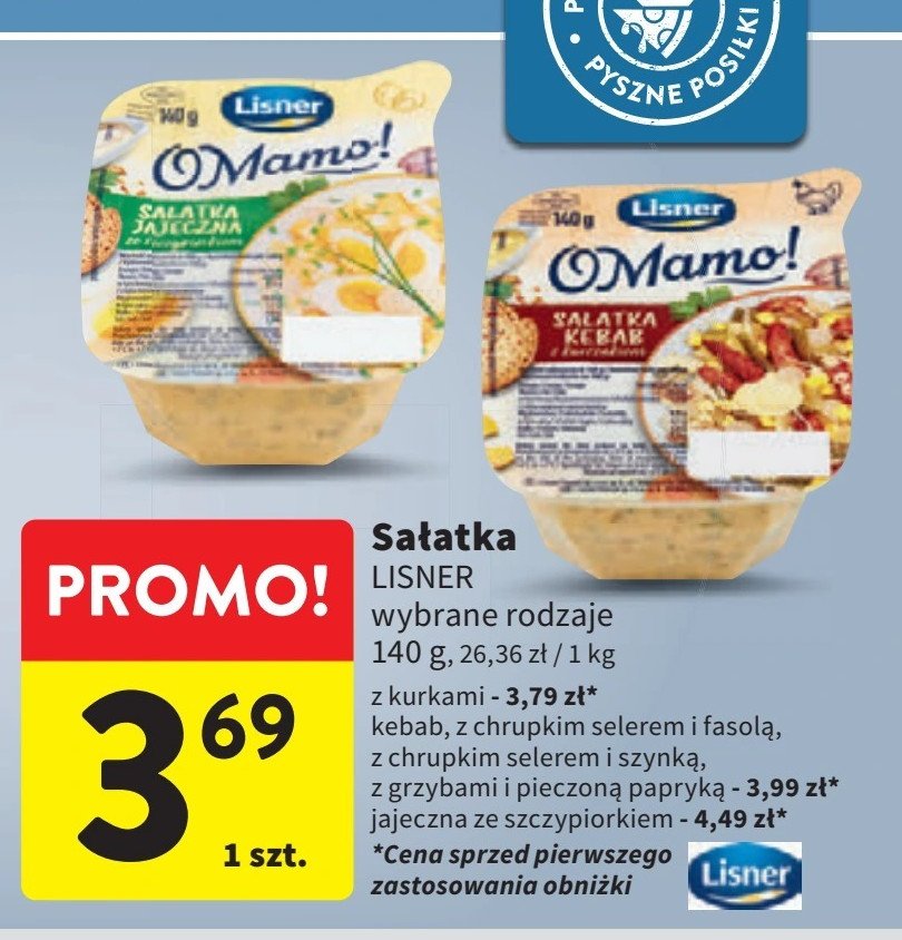 Sałatka kebab z kurczakiem Lisner o mamo! promocja w Intermarche