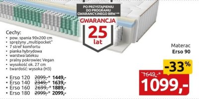 Materac Erso 90 promocja w Black Red White