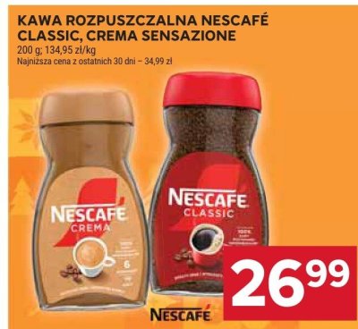 Kawa rozpuszczalna Nescafe Classic, Crema Sensazione promocja w Stokrotka