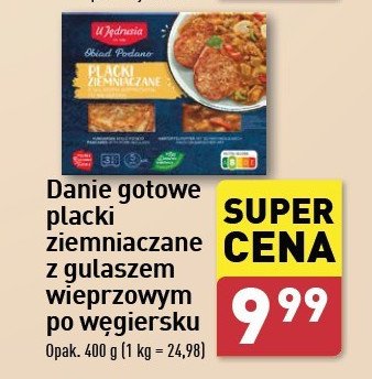 Placki ziemniaczane z gulaszem wieprzowym po węgiersku U jędrusia promocja w Aldi